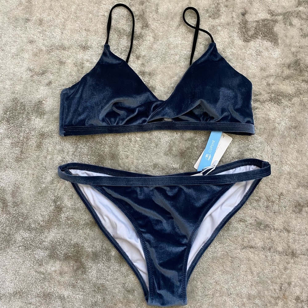Blue velvet bikini